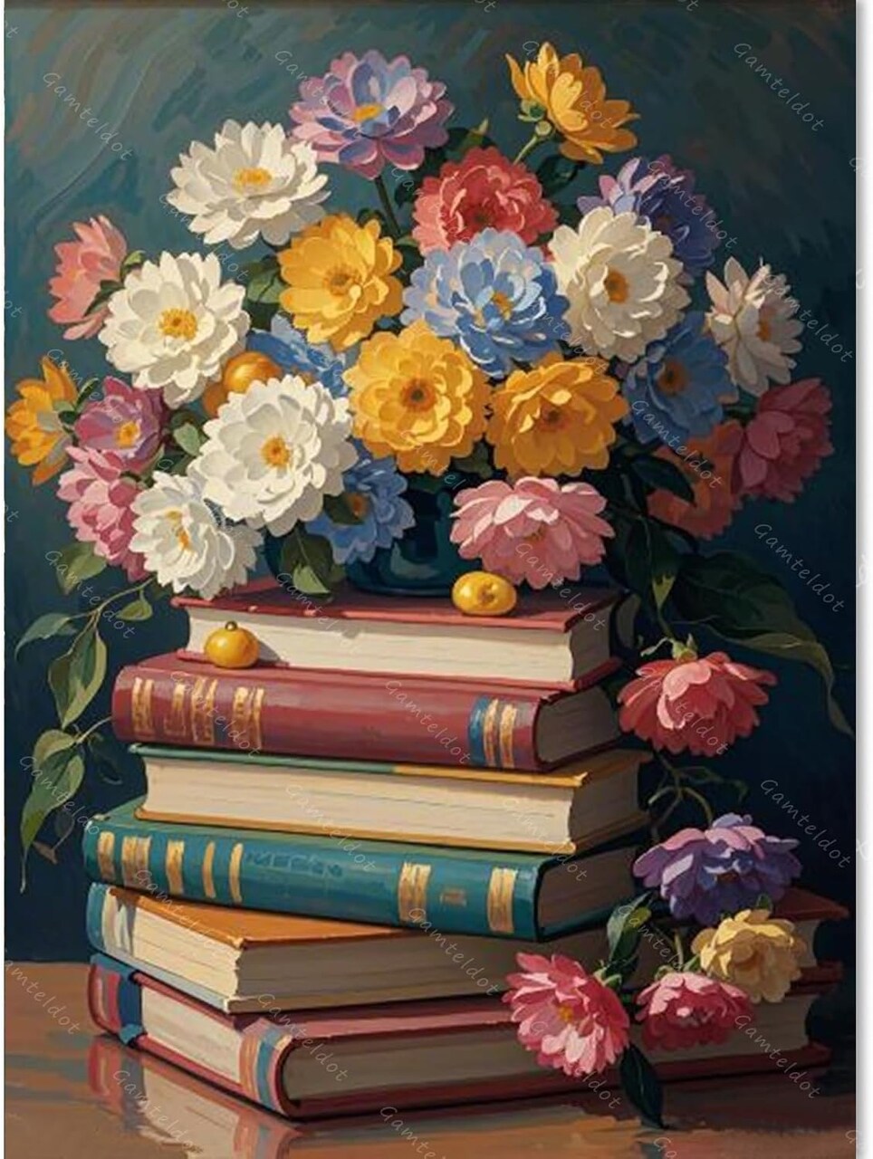 Diamond Art Kits for Adults - 12x16 Inch 5D Full Drill Book & Floral Diamond Painting,Vintage Book with Flowers DIY Craft Kit,Diamond Art Book Theme for Reading Room Decor and Literary Gifts